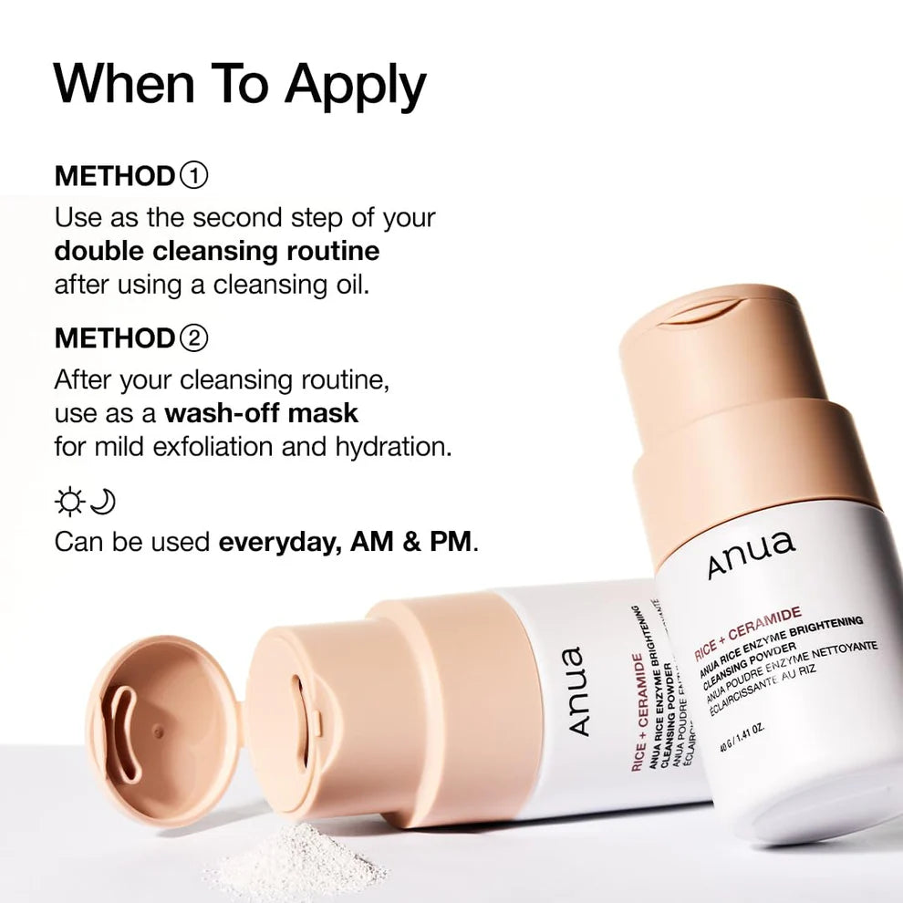 Anua Rice + Ceramide enzyme cleansing powder