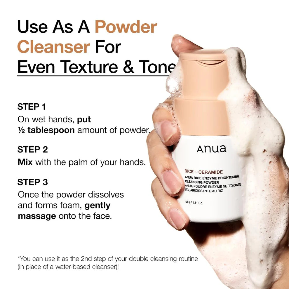 Anua Rice + Ceramide enzyme cleansing powder