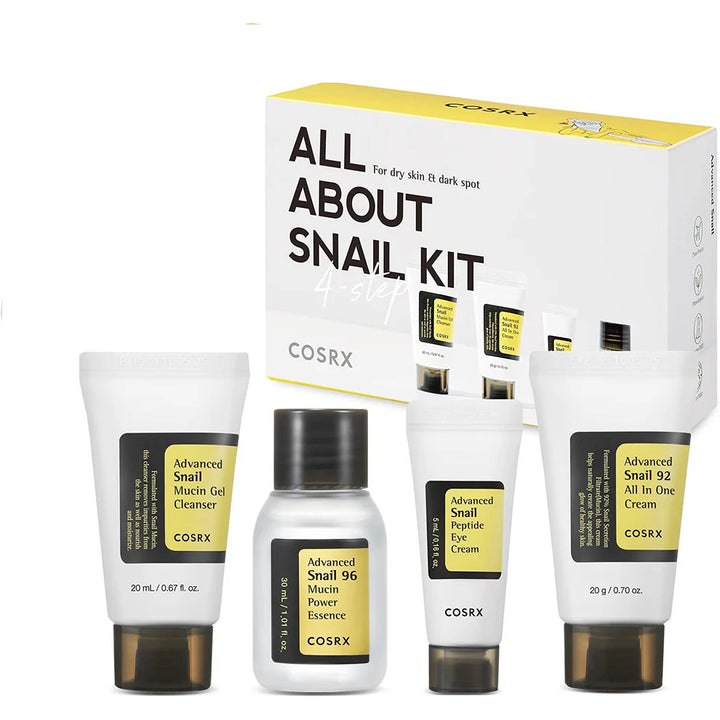 COSRX RX – All About Snail Kit Cleanser20ml,essence30ml,cream20g,eye 5ml